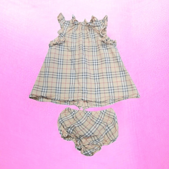 Burberry Plaid Ruffle Kids Dress Set